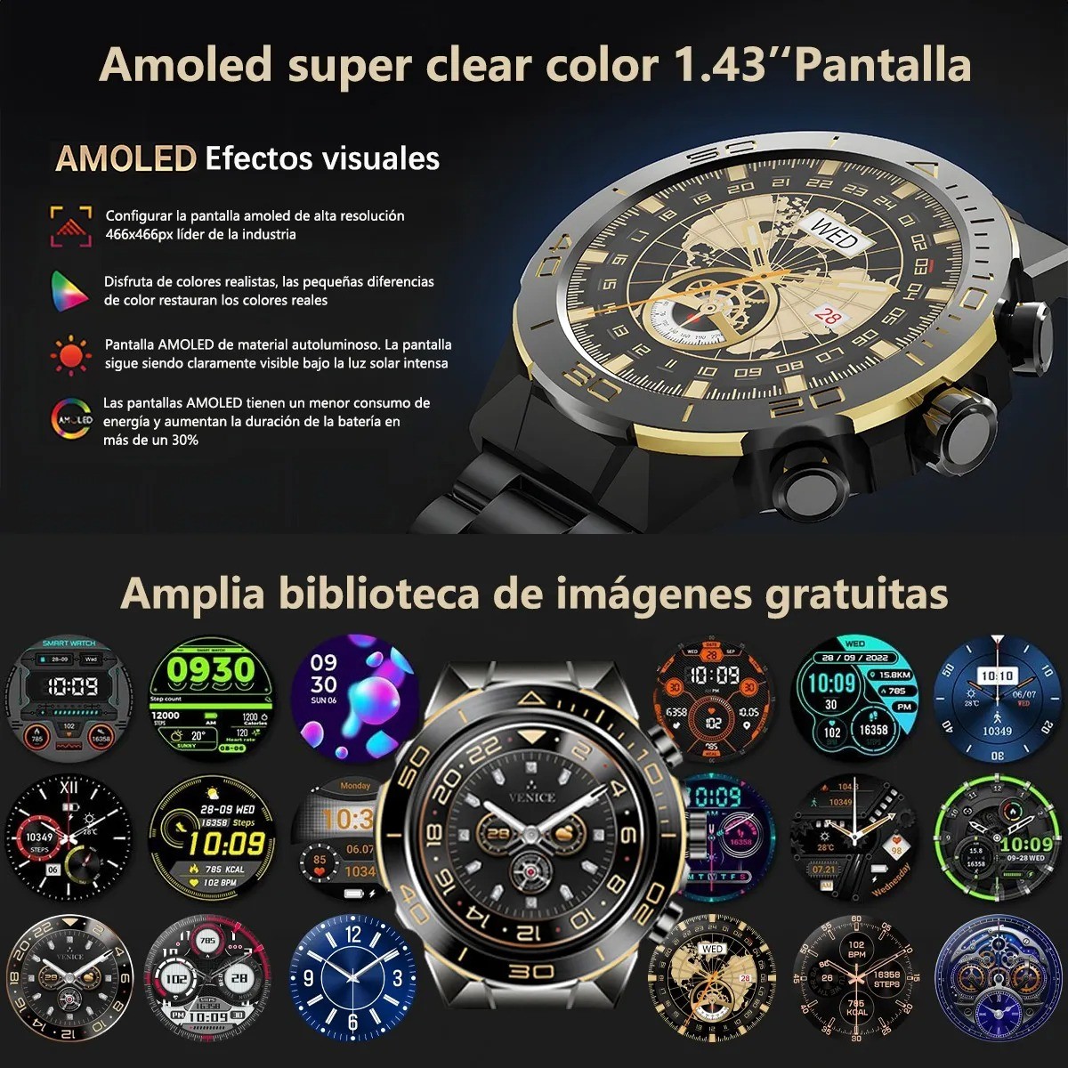 Reloj Inteligente Hombre Amoled Smartwatch Llamada Bluetooth image number null