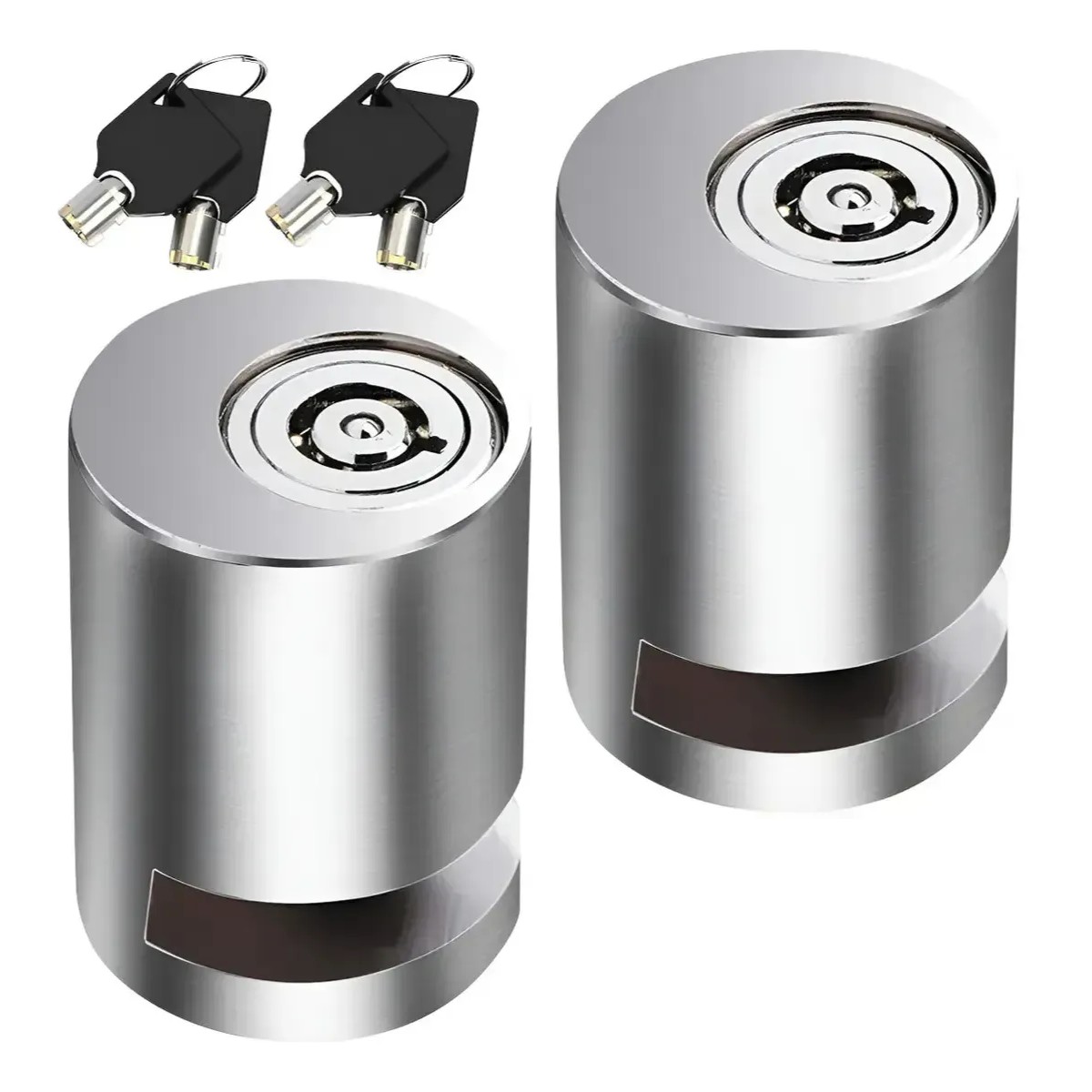 2pz Bloqueo Freno Disco Moto Candado Impermeable Con 2 Llave plata image number null