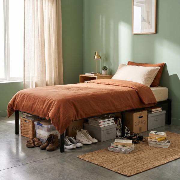 Base Cama Individual Plegable Acero Resistente 300kg Hogar Negro Houzer image number null