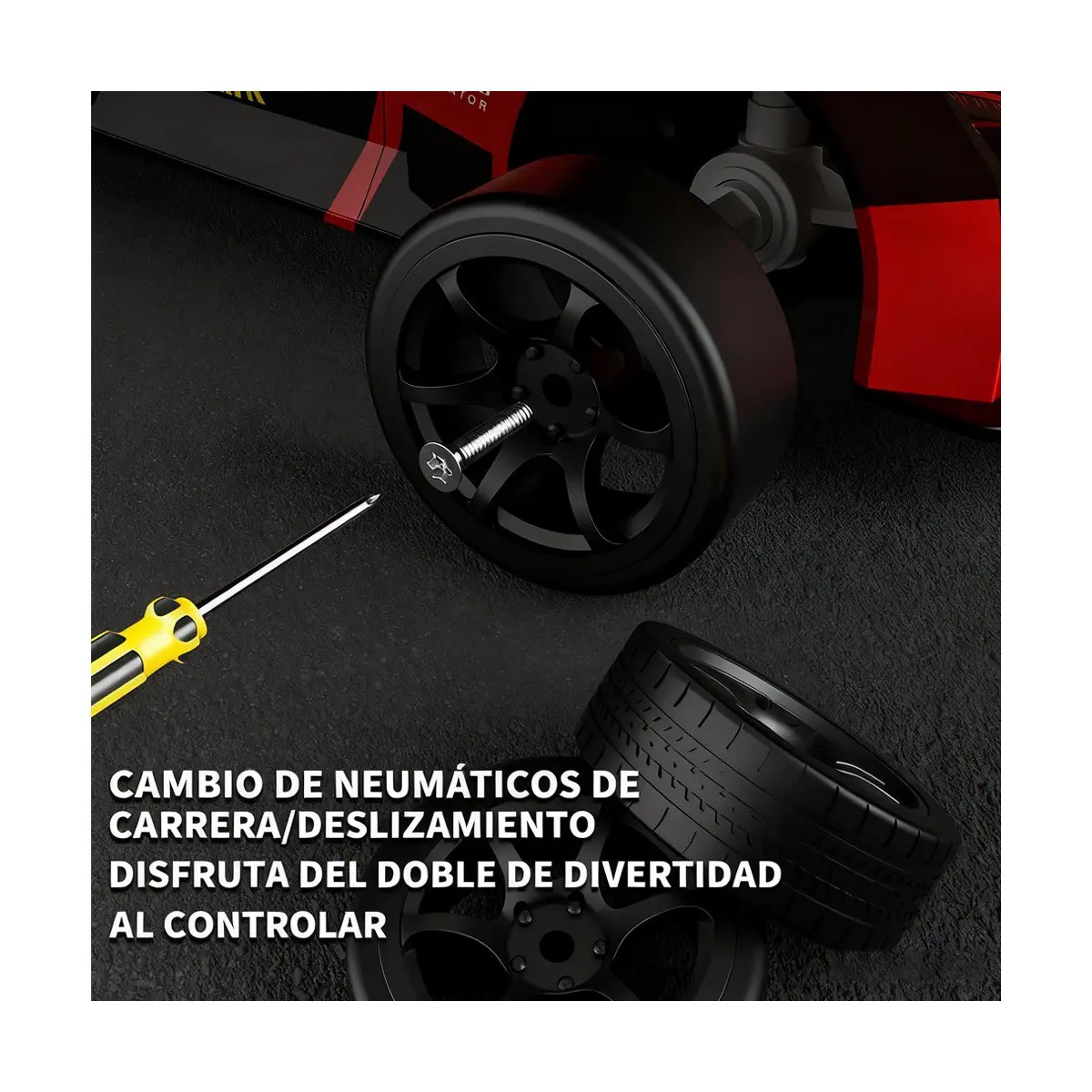 Carro De Control Remoto 4x4 Con Luces 2.4ghz Rojo image number null