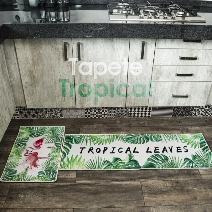 Ilios Innova | Tapete De Cocina 2 Piezas Impermeable Antideslizante Tropical image number null