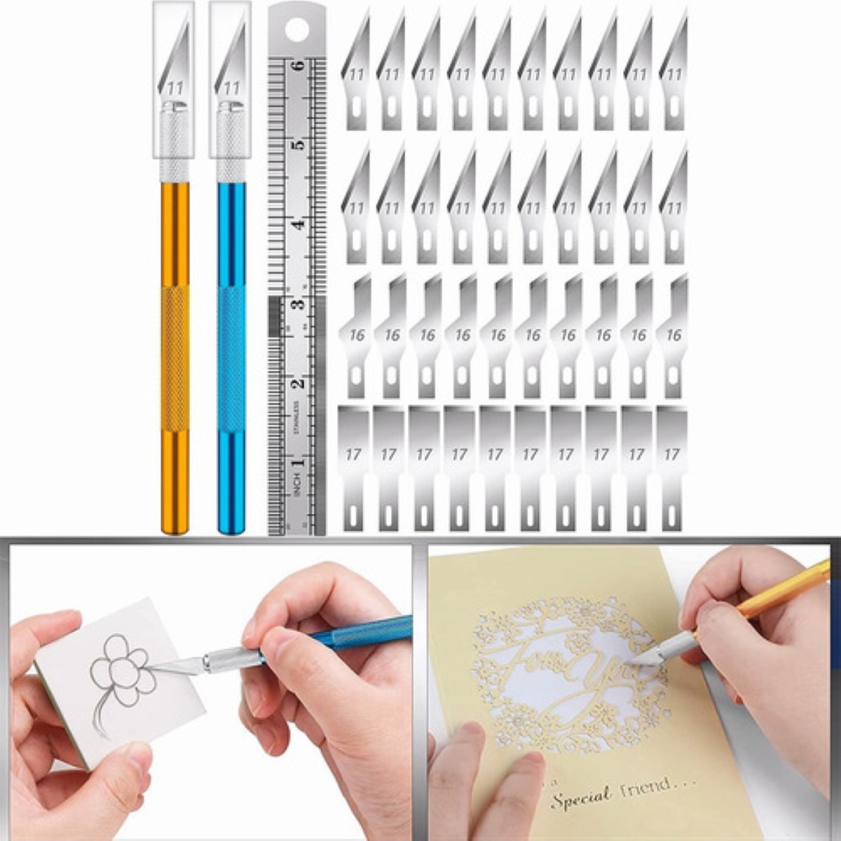 "Juego De 2 Cuchillos Para Manualidades Con 40 Cuchillas ". image number null