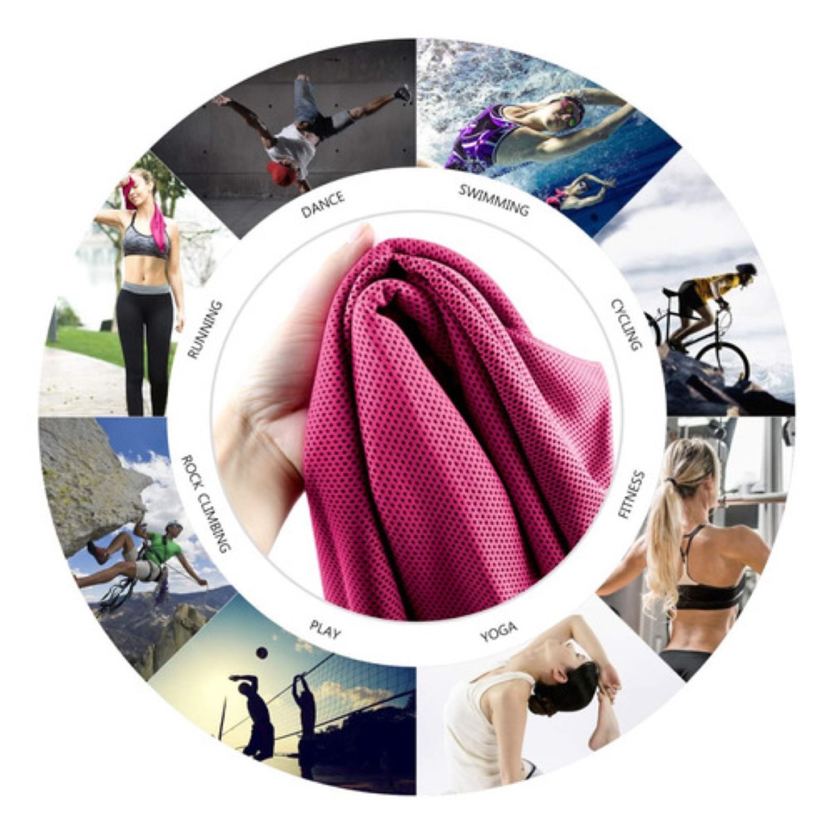 Toalla Deportiva Microfibra Seca R&aacute;pido 2 Pcs Rosa image number null