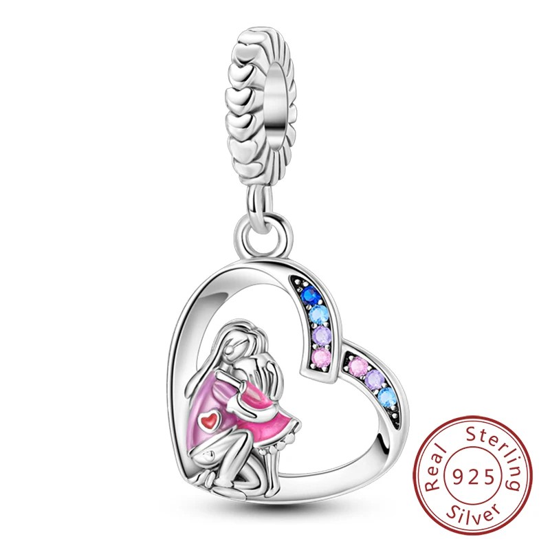 Charms de Plata Esterlina 925 para Pulsera y Collar SET 5 PCS Random, Abalorios Colgantes Rosa Accesorios de Joyer&iacute;a DIY image number null