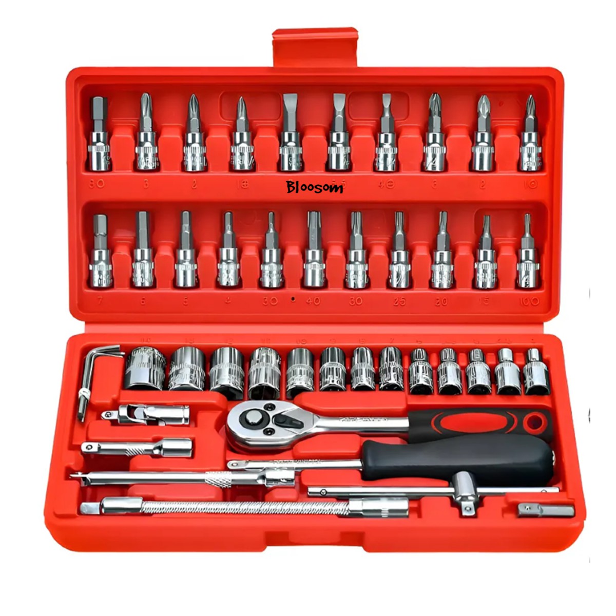 Kit De Herramientas Mecanica Con Desarmador Y Matraca Estuche. Rojo image number null