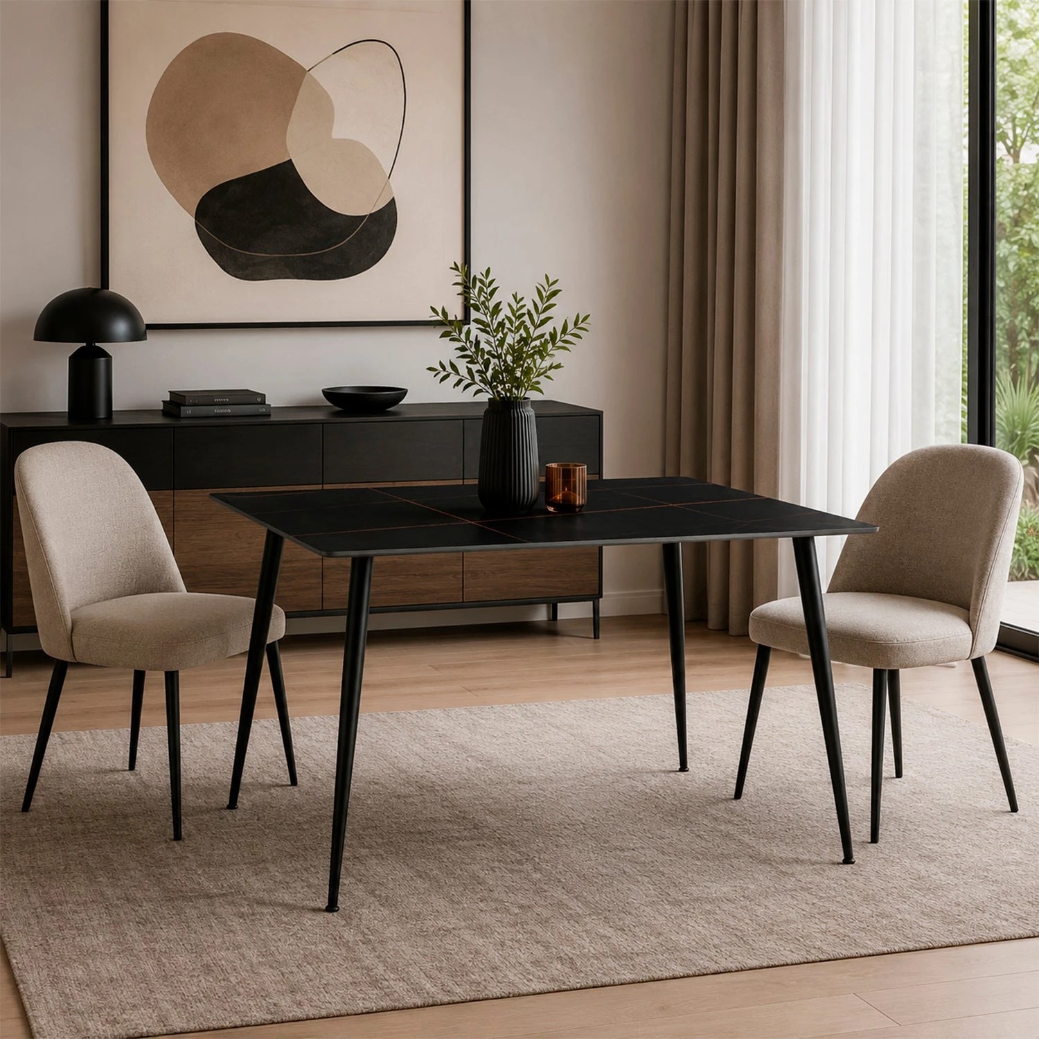 Mesa de Comedor Rida Negro Kessa image number null