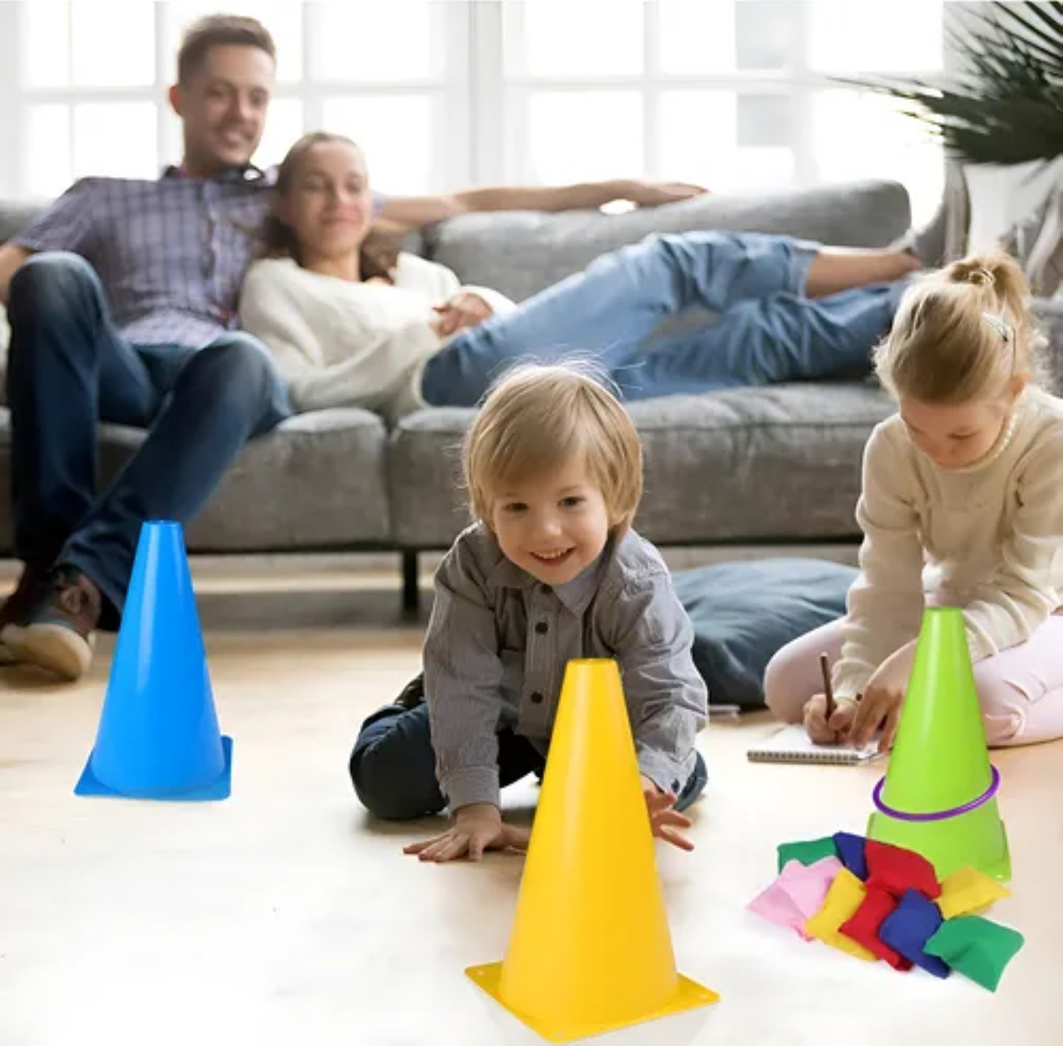 Juego De Punter&iacute;a 3 En 1 Con Anillos De Pl&aacute;stico Para Ni&ntilde;os image number null
