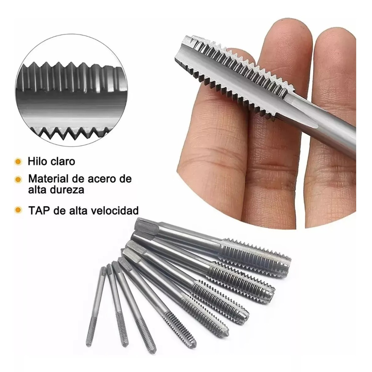 Kit De 12 Machuelos Con Maneral Broca Tipo Matraca Ajustable. image number null