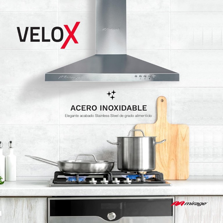 Campana Mirage, Serie Velox, 60 Cm, "wall mounted", tipo industrial. image number null