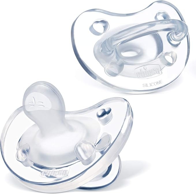 A Chicco Chupete de silicona suave, Transparente, 0-6 Month image number null