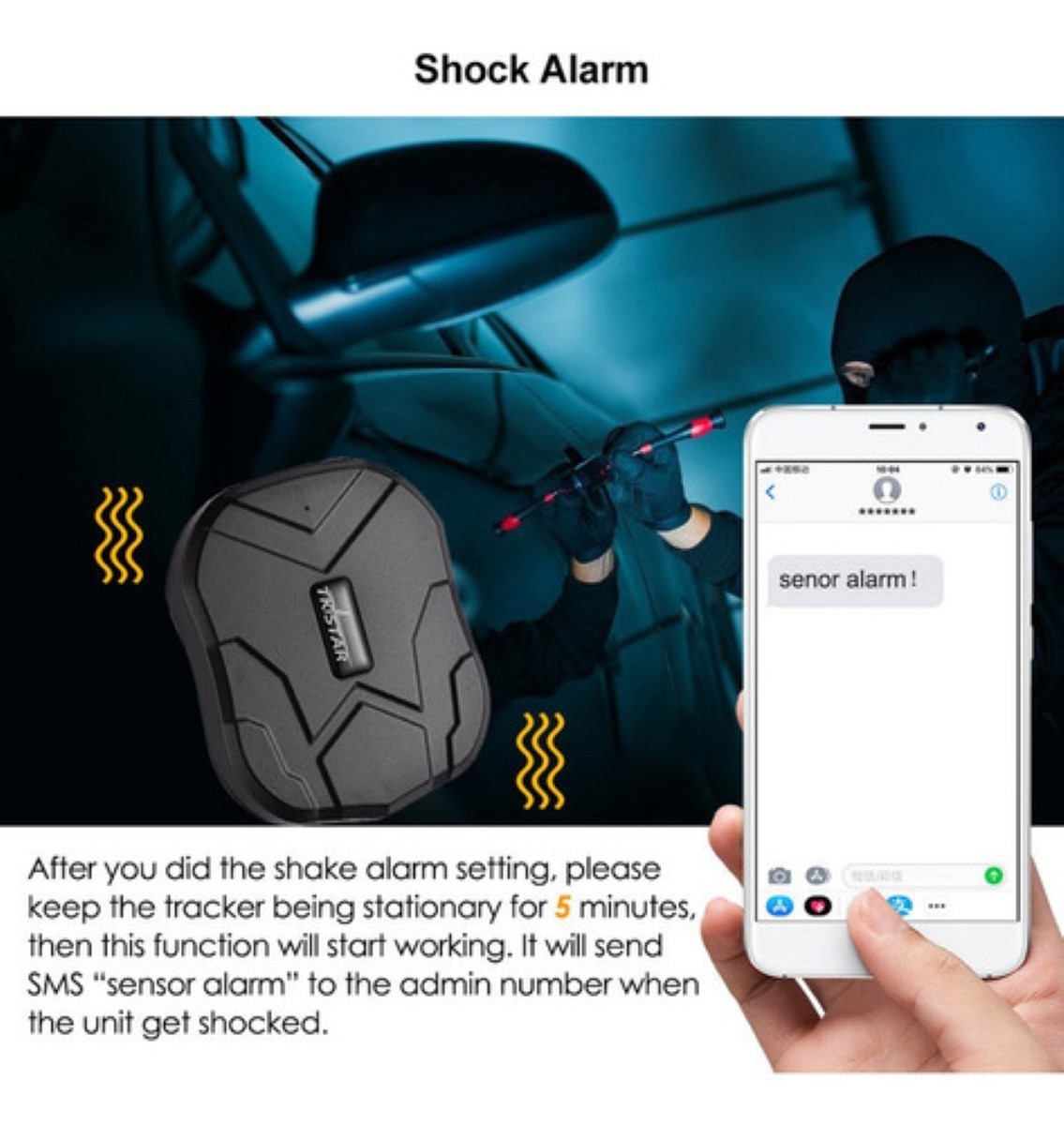 Tkstar Tk905 Gps Tracker Coche 5000mah, Im&aacute;n Monitor De Voz Negro image number null