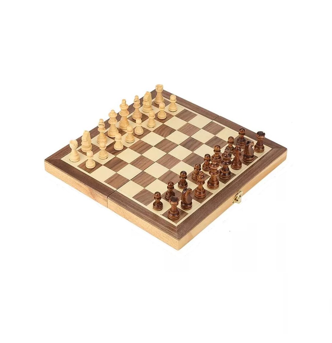 Juego De Ajedrez Plegable De Madera Magn&eacute;tica Con Tablero image number null