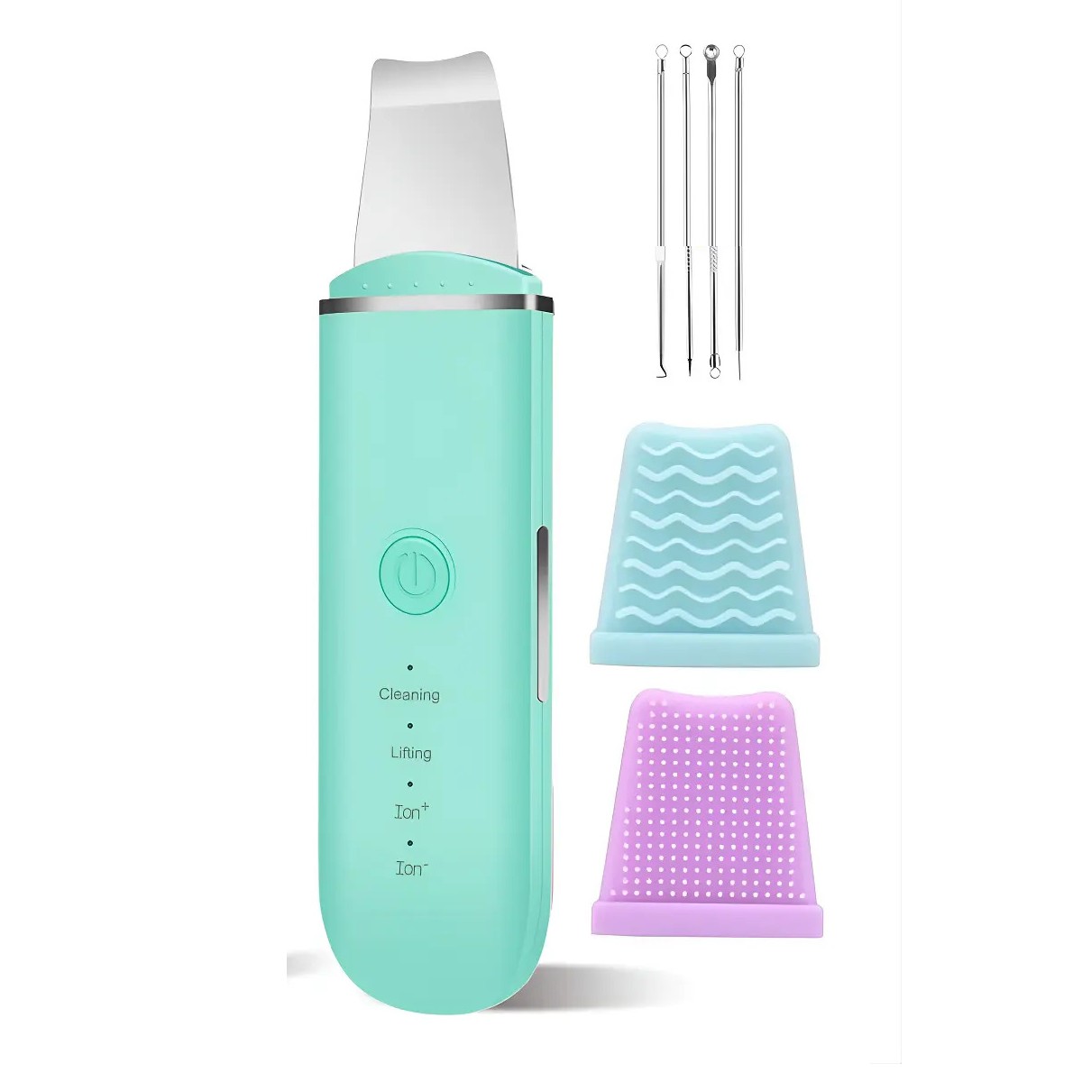 Limpiador Facial Peeling Ultras&oacute;nico Portatil Skin Scrubber VERDE CLARO image number null