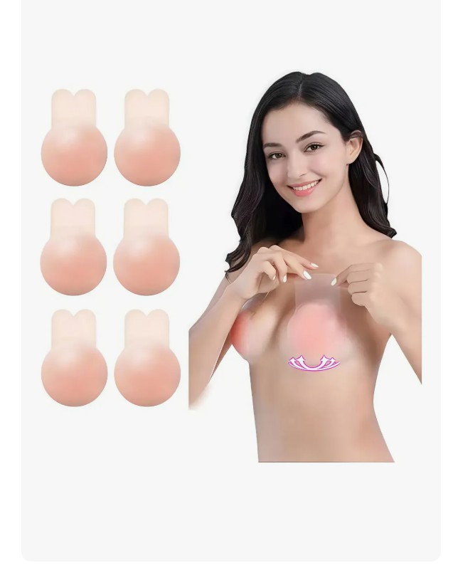 3 Pares Cubre Pezon Pezonera Silicon Adherible Levanta Busto image number null