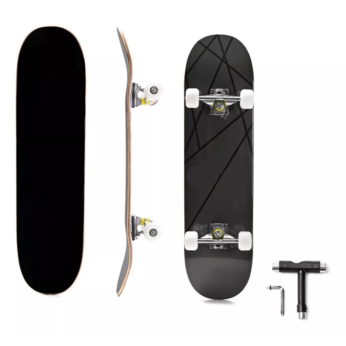 Patineta Profesional De Madera Rusa Ruedas Geometrico image number null