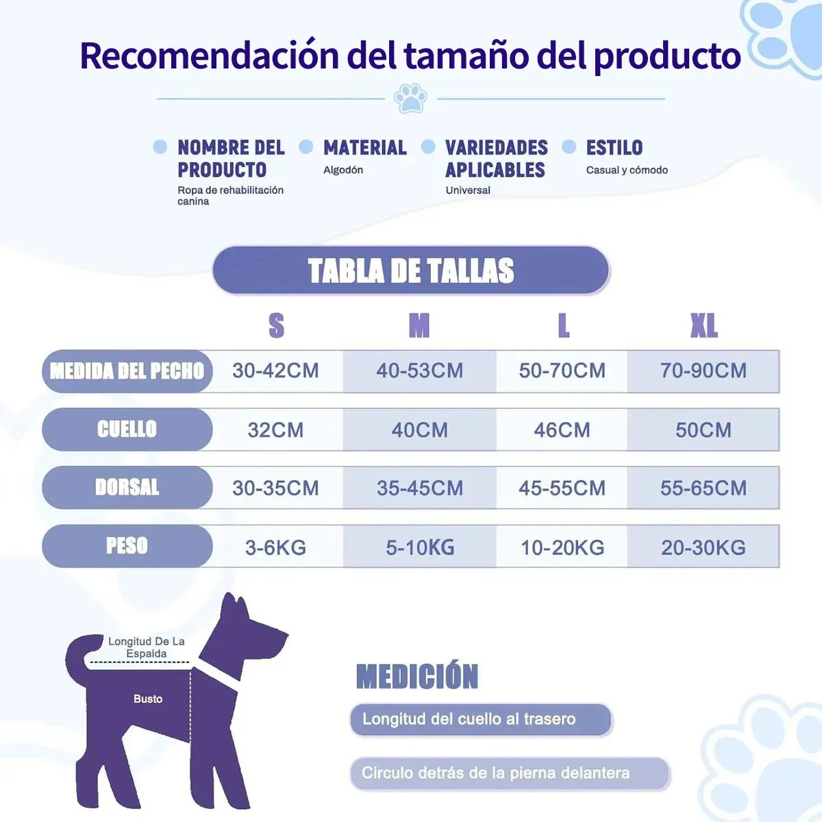 Faja Postoperatorio Esterilizada Para Perro Mediano Azul-M image number null