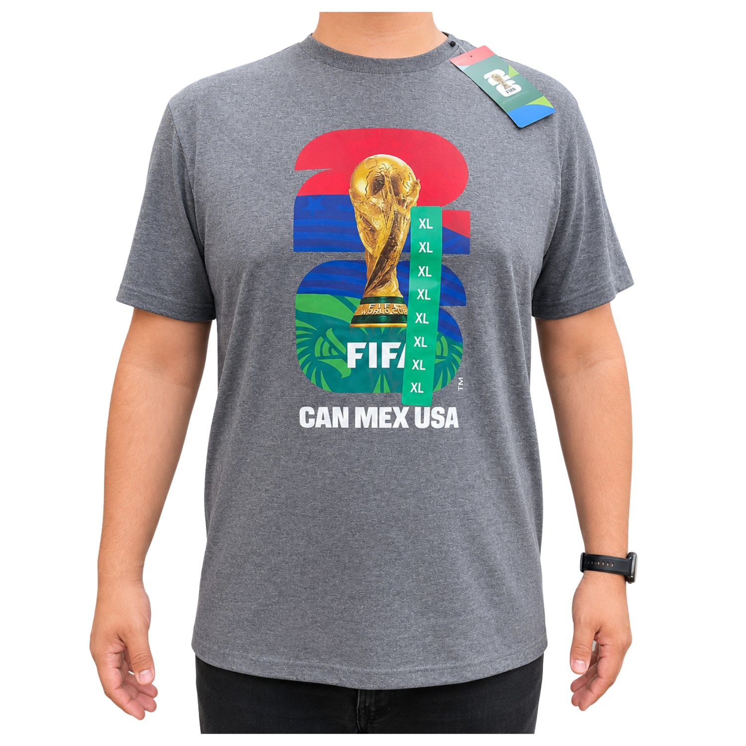 Playera Unisex FIFA World Cup Talla Extra Grande Color Gris Oscuro image number null