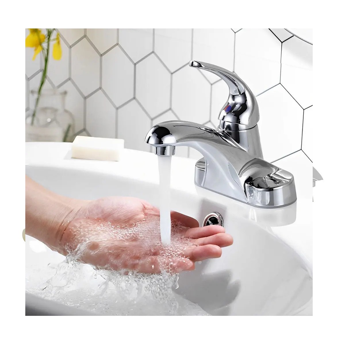 Llave Mezcladora Para Cocina Monomando Lavabo,grifo De Ba&ntilde;o Plata Heroni image number null