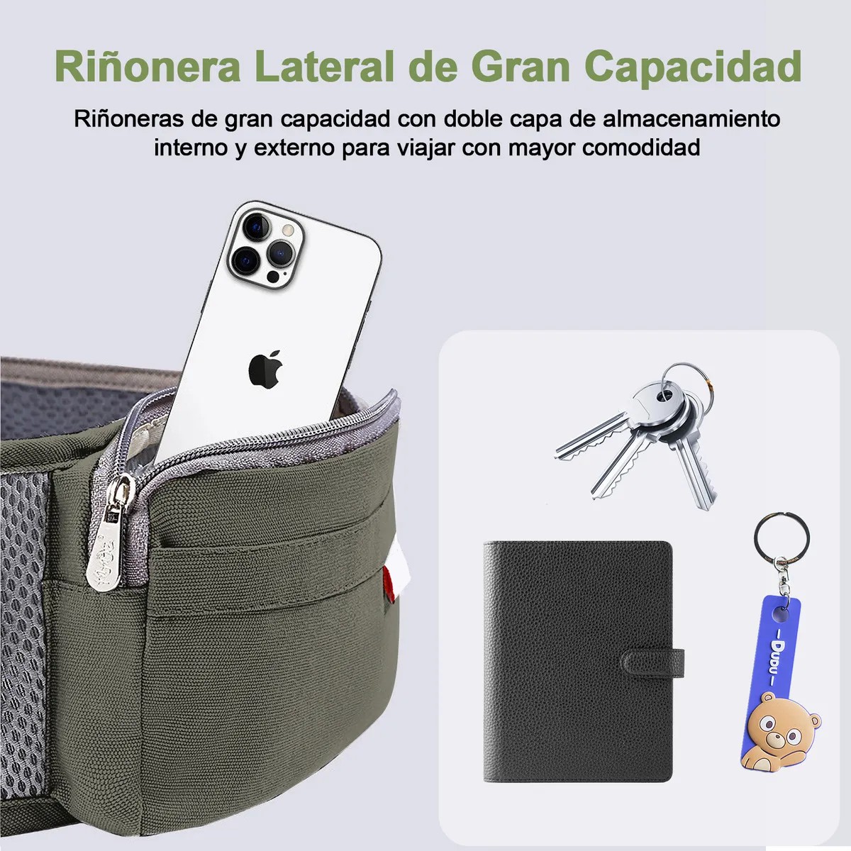 Cangurera Bebe Mochila Portabebes Color Verde image number null