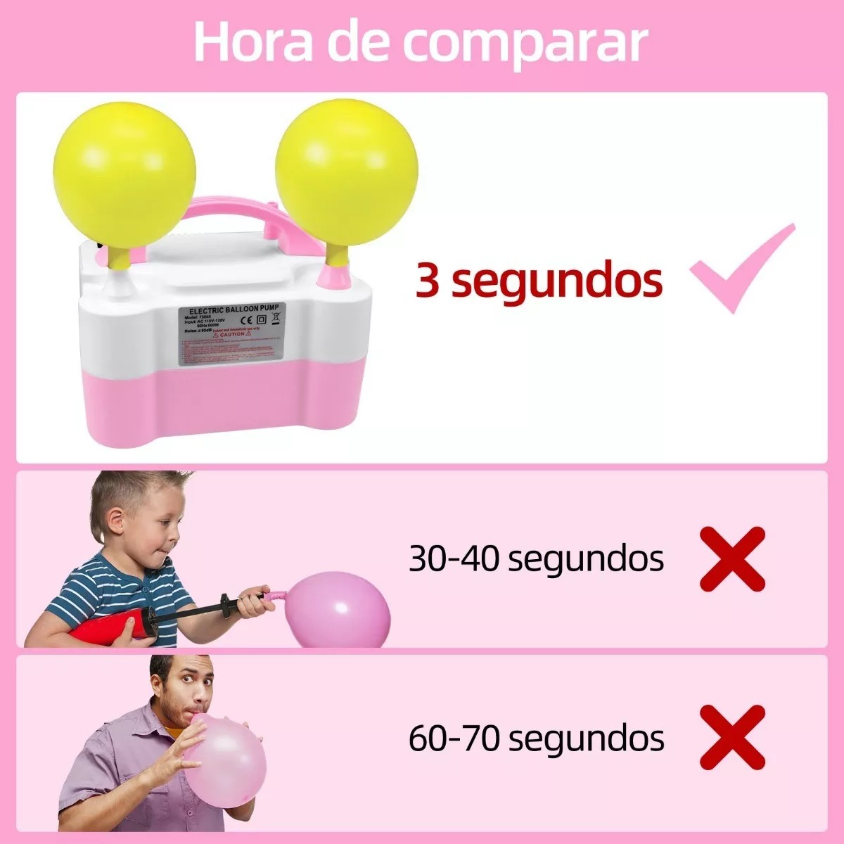 Bomba Para Inflar Globos Electrica Doble Inflador/fiestas image number null