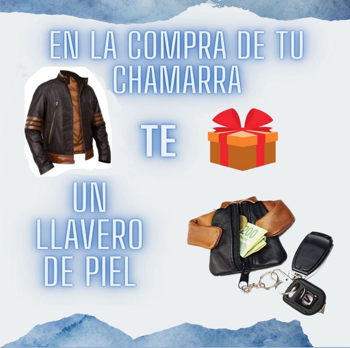 Chaqueta de Cuero Logan para Caballero Incluye de Regalo un Llavero de Piel. image number null