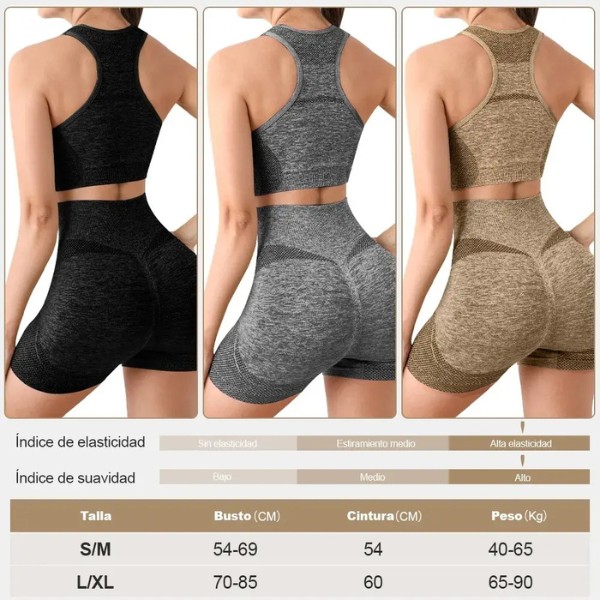 Conjunto Deportivo para Mujer 8 Piezas con Top y Short de Licra para Gym, Yoga, Fitness y Entrenamiento image number null