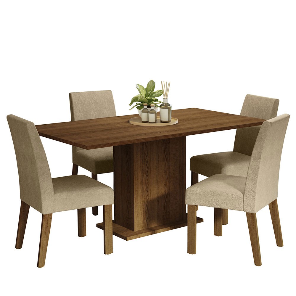 Juego de Comedor con Mesa y 4 Sillas Madesa Keila MI image number null