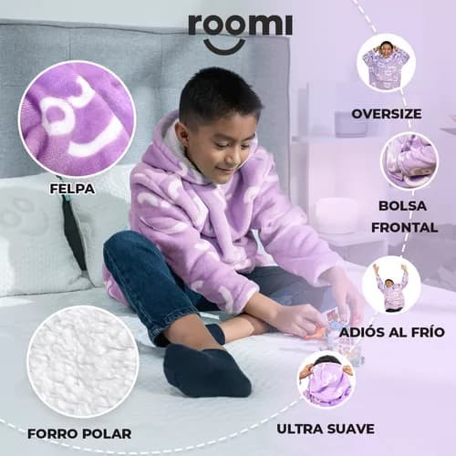 Coomfi - Maxi Hoodie, Sudadera Para Dormir Unitalla Infantil Lila image number null