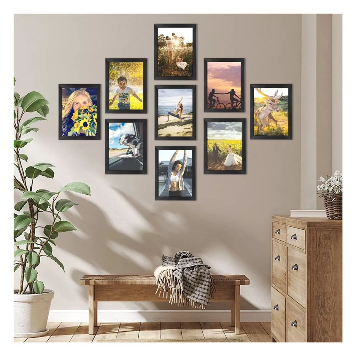 9 Piezas Fotos Marco, Portaretrato Decoraci&oacute;n De Habitaciones image number null