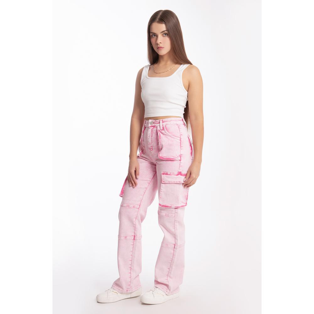 Jeans cargo Wide Leg /Juvenil, 6614 (Rosa) image number null