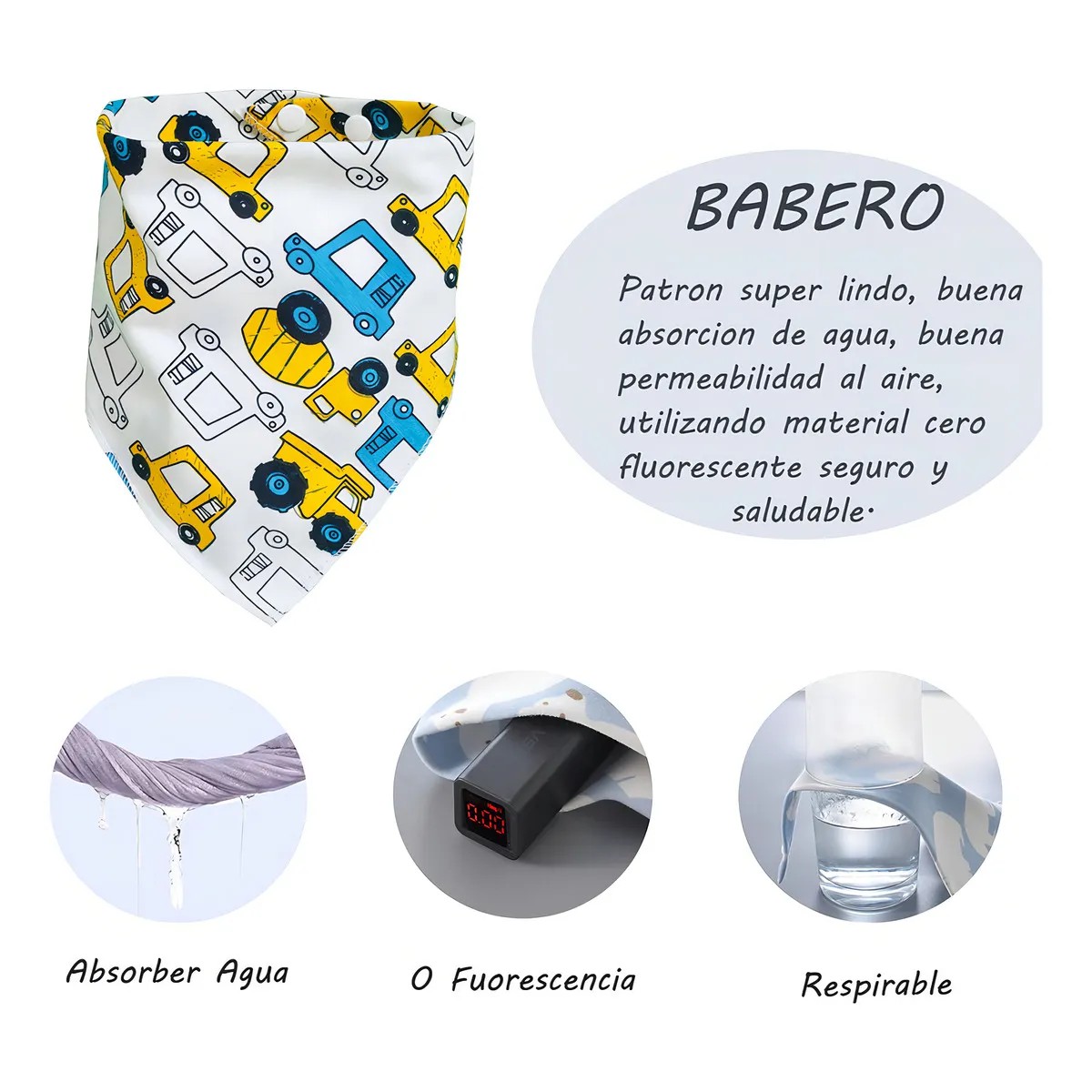 20 Piezas Baberos Para Ni&ntilde;as, Ni&ntilde;os Multicolores image number null