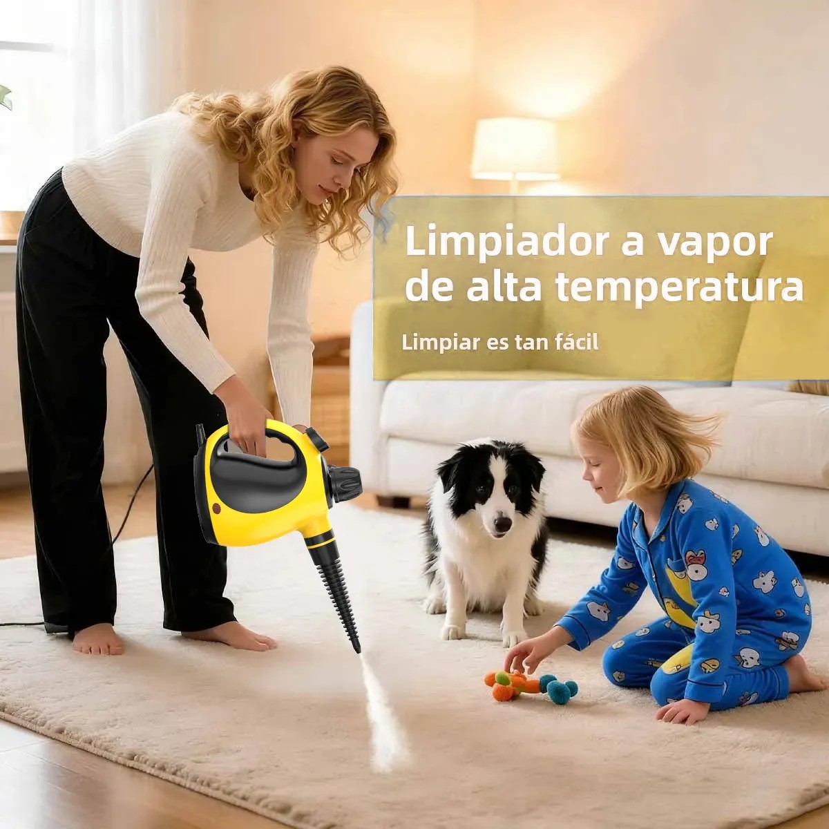 Limpiadora De Vapor Maquina Portatil Automotriz Amarillo image number null