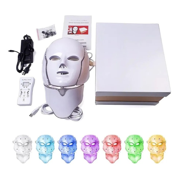 Mascara Facial LED 7 Colores para Cuidado Facial &middot; Terapia Lum&iacute;nica &middot; Antiedad &middot; Reafirmante &middot; Control Remoto Incluido image number null
