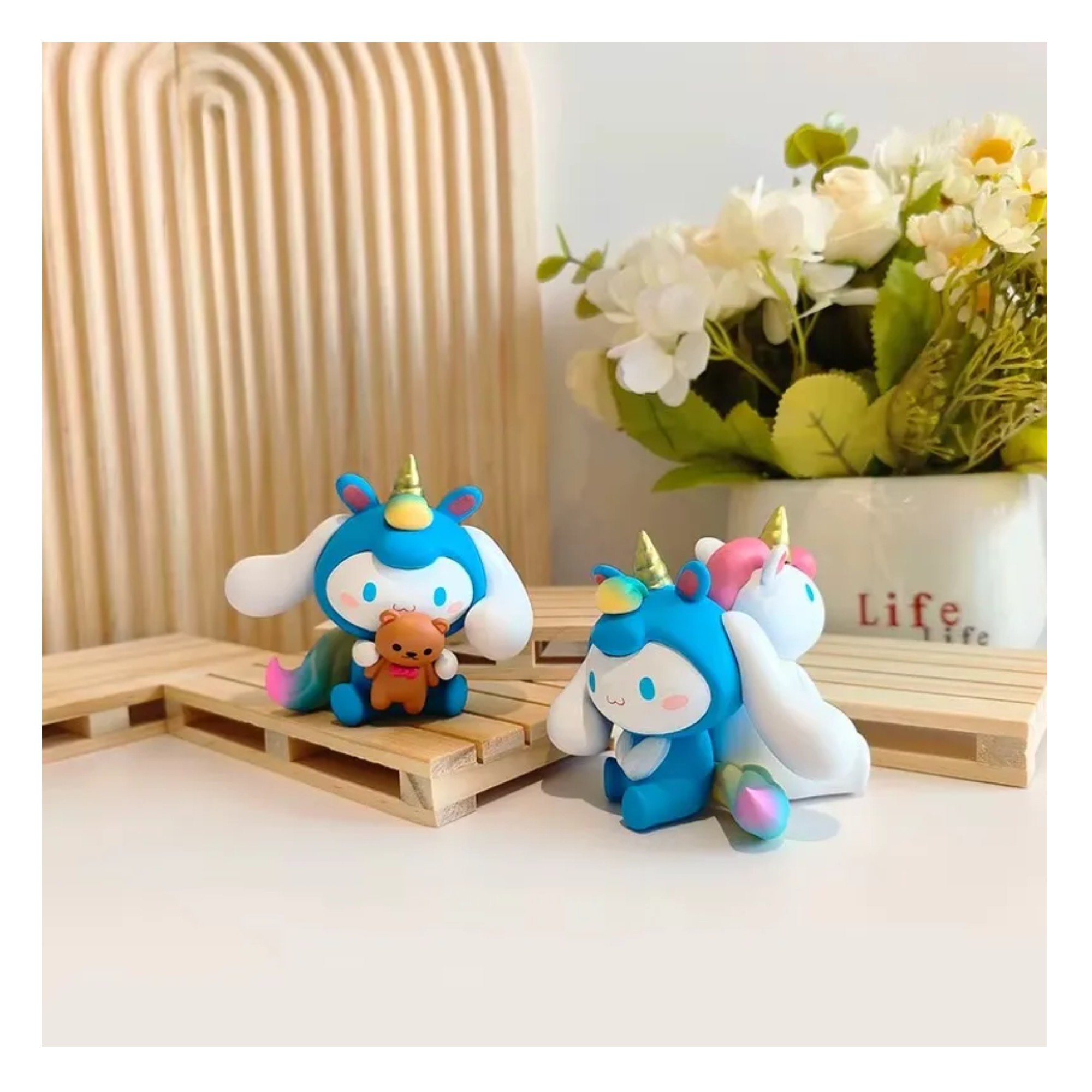 Figuras Coleccionables en Set de 6 Figuras de Caricatura Cinnamoroll Dise&ntilde;os Distintos Sanrio 8cm Excelente Calidad image number null