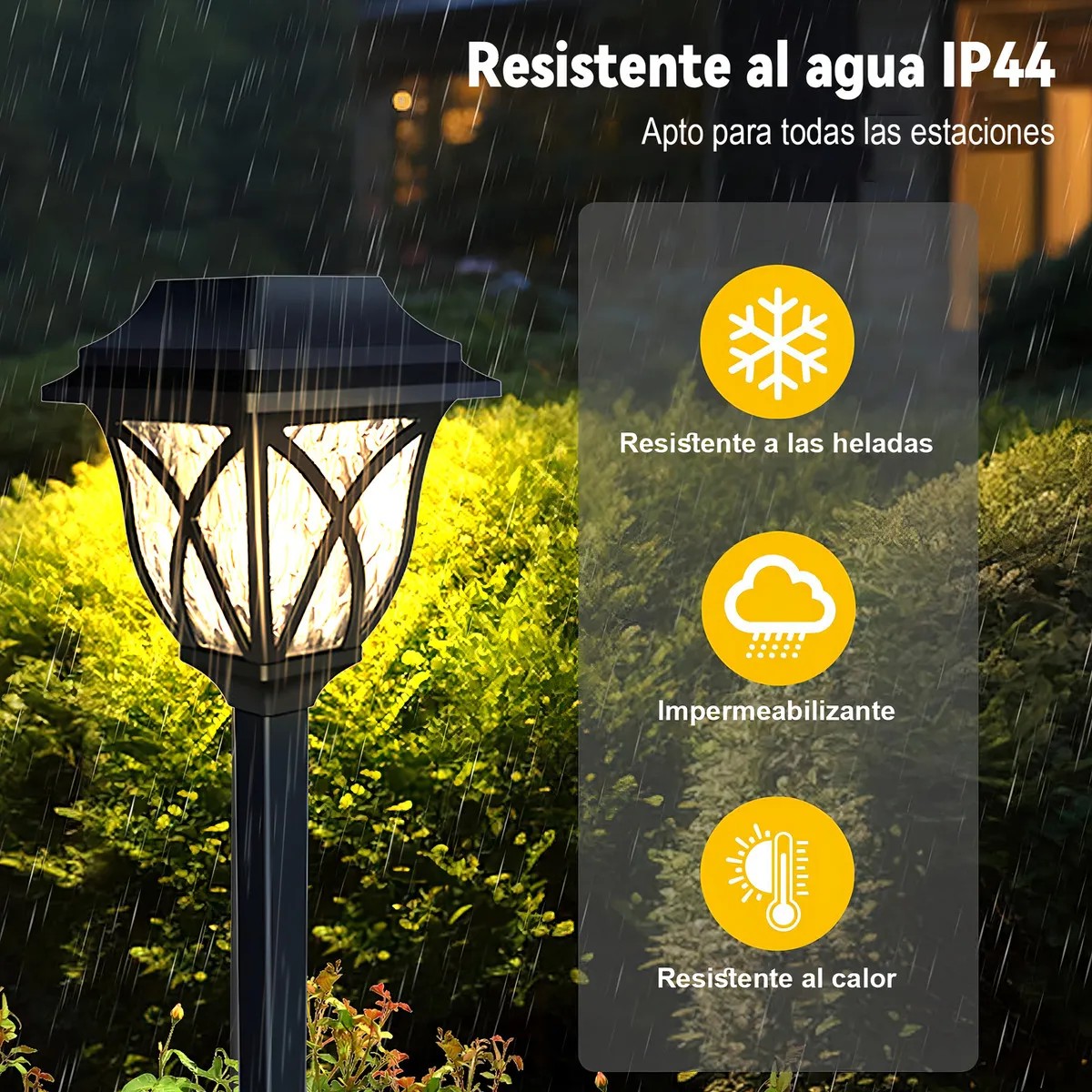 4pzs L&aacute;mpara Solar Jard&iacute;n Impermeable Luz Solares Exterior Blanca C&aacute;lido image number null
