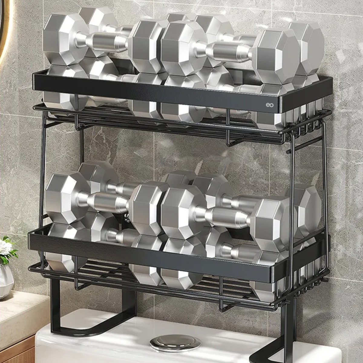 Estante De Organizadores Para Ba&ntilde;o Sobre El Inodoro 2 Niveles image number null