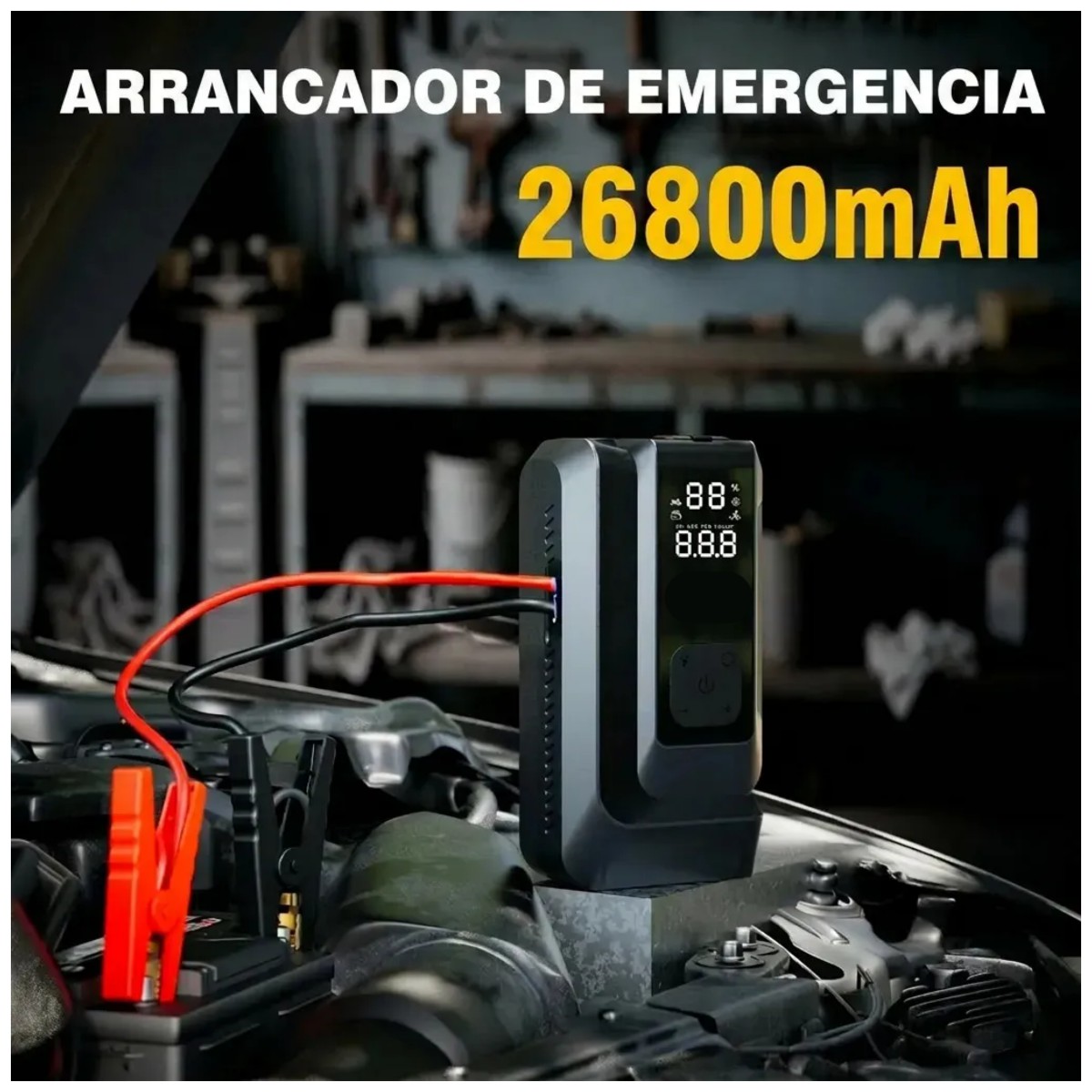 Arrancador De Bater&iacute;a De Auto Compresor De Aire 12V Negro image number null