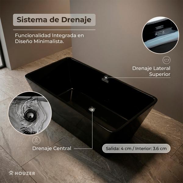 Tina Ba&ntilde;o Premium Lujo 280l Fibra Vidrio 172x77x62 Cm image number null