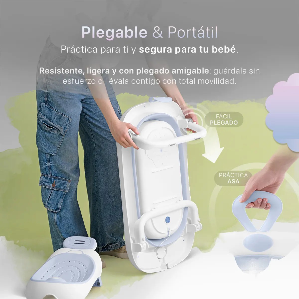 Ba&ntilde;era Para Beb&eacute; Con Term&oacute;metro Reci&eacute;n Nacidos Hasta Ni&ntilde;os De 3 A&ntilde;os Azul image number null
