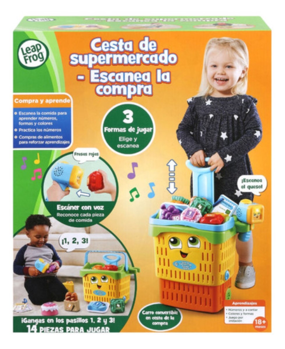 Cesta Leap Frog Ni&ntilde;os Infantil Supermercado Convertible amarillo colores 14pz image number null