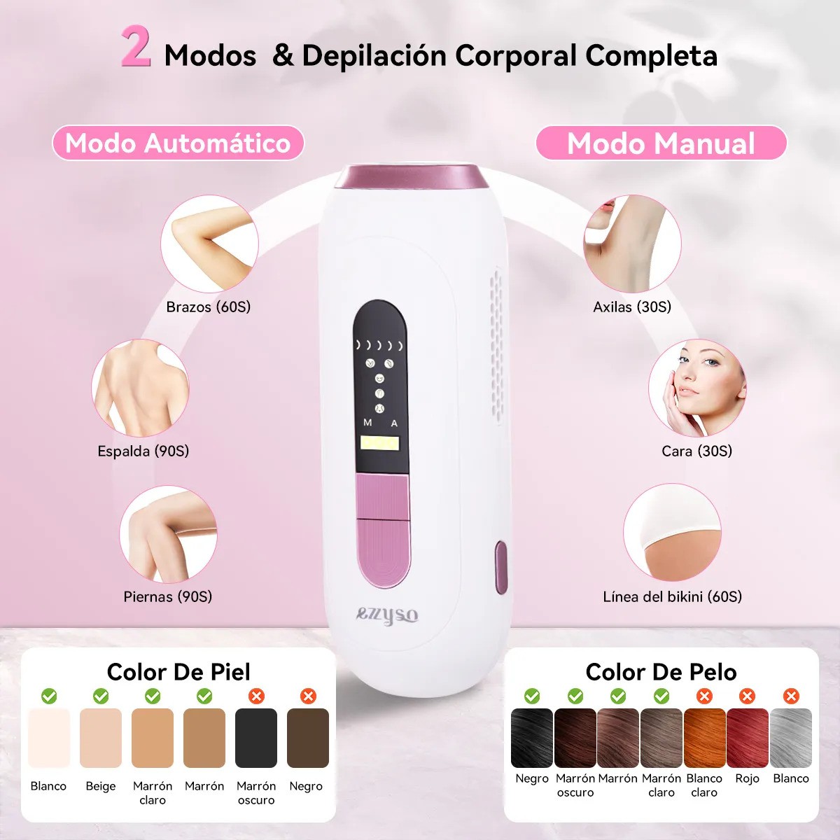 Depiladora L&aacute;ser Ipl Pulsada Permanente Para Cuerpo Y Cara blanco violeta image number null