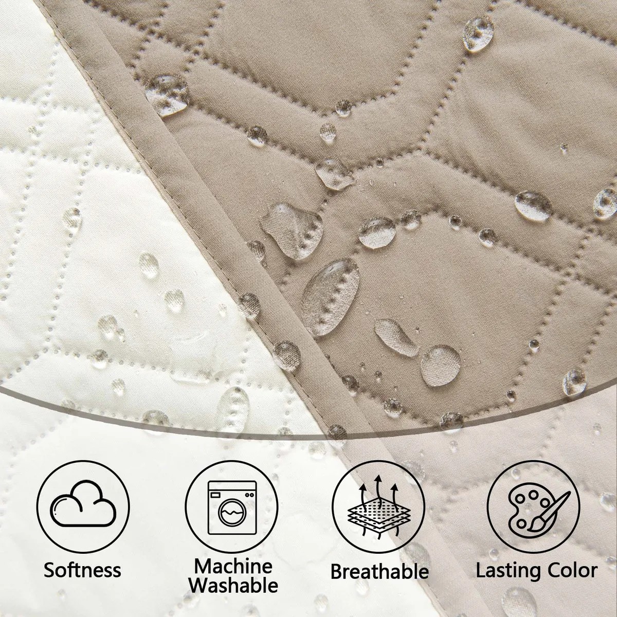 Funda Impermeable De Colch&oacute;n Para Mascotas Cama Anti Manchas Caqui image number null