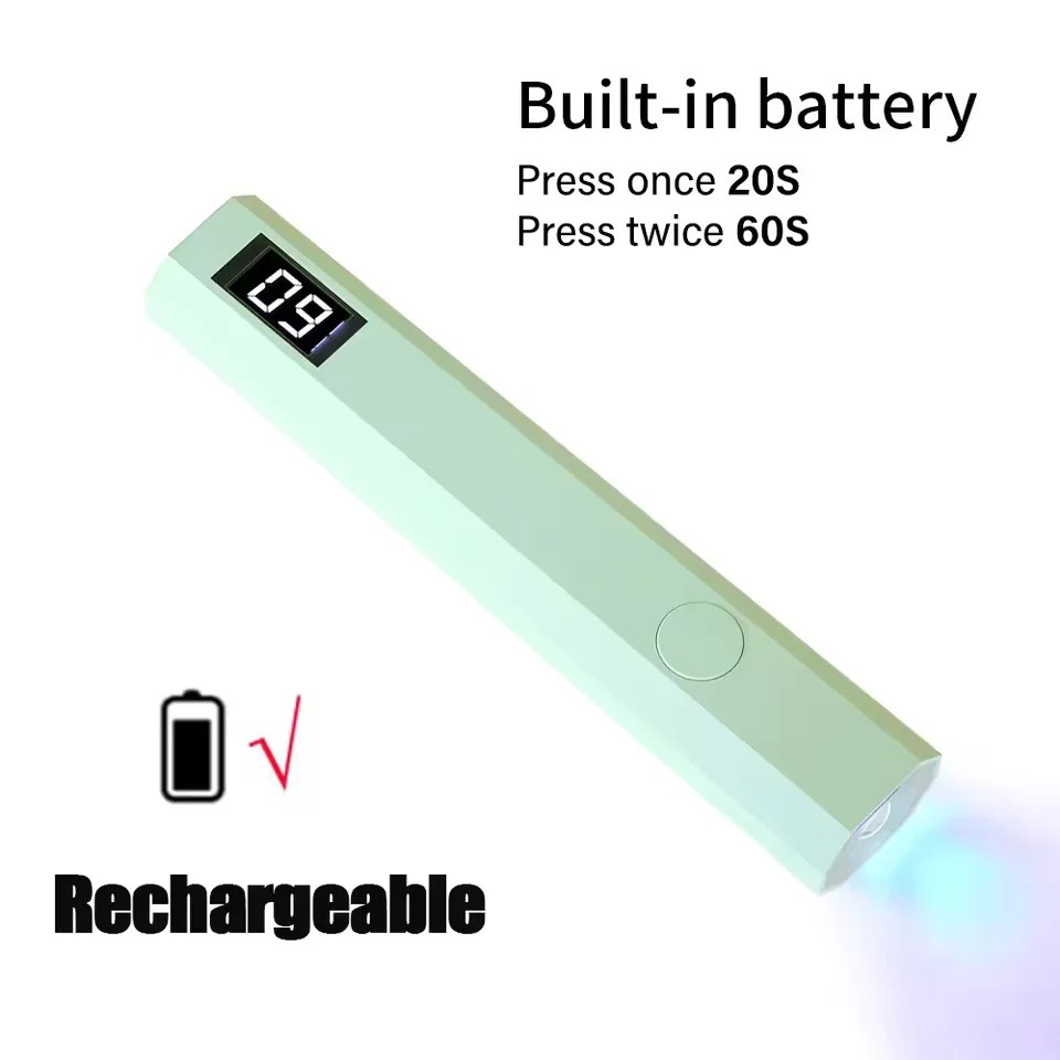 L&aacute;mpara UV LED Port&aacute;til para U&ntilde;as | Secadora de Mano Recargable USB | Curado R&aacute;pido Gel con Pantalla Digital image number null