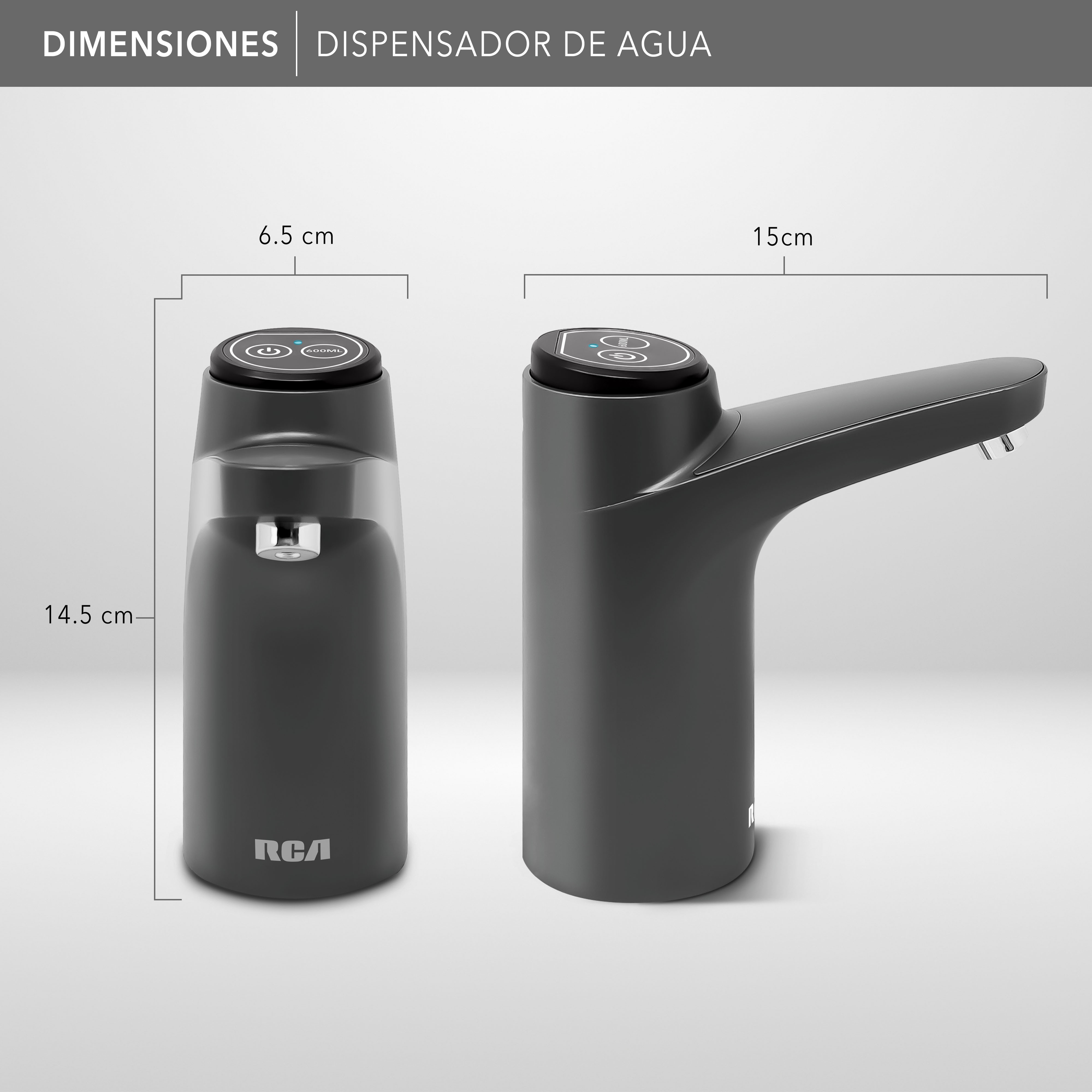 RCA Dispensador de Agua RC-WD2 El&eacute;ctrico, Compatible con Garraf&oacute;n, Funci&oacute;n de 600 ml. image number null