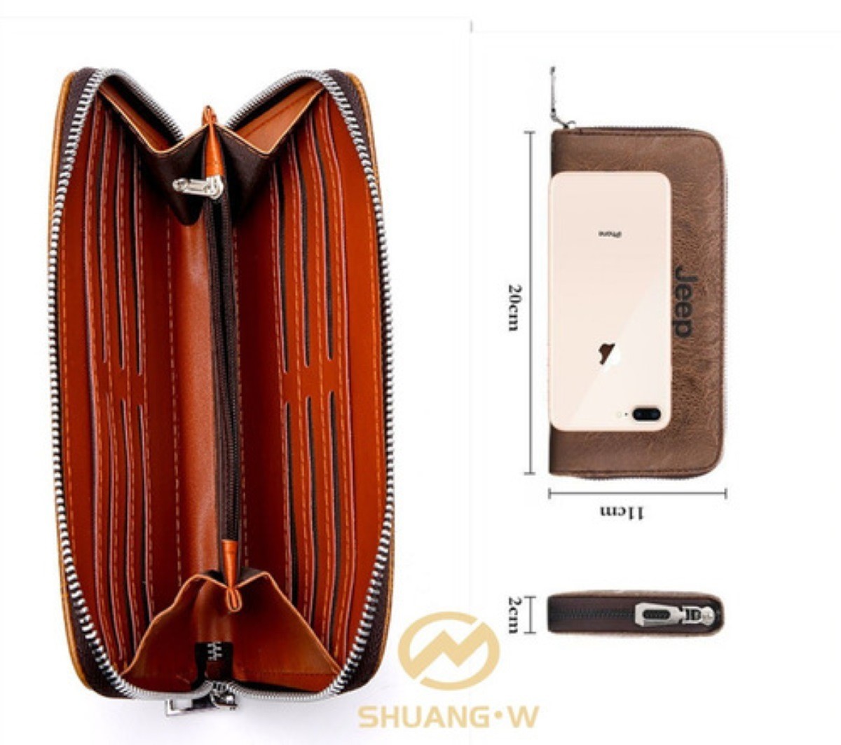 Maletin con Carteras Jeep 3 Piezas color Marron Oscuro image number null