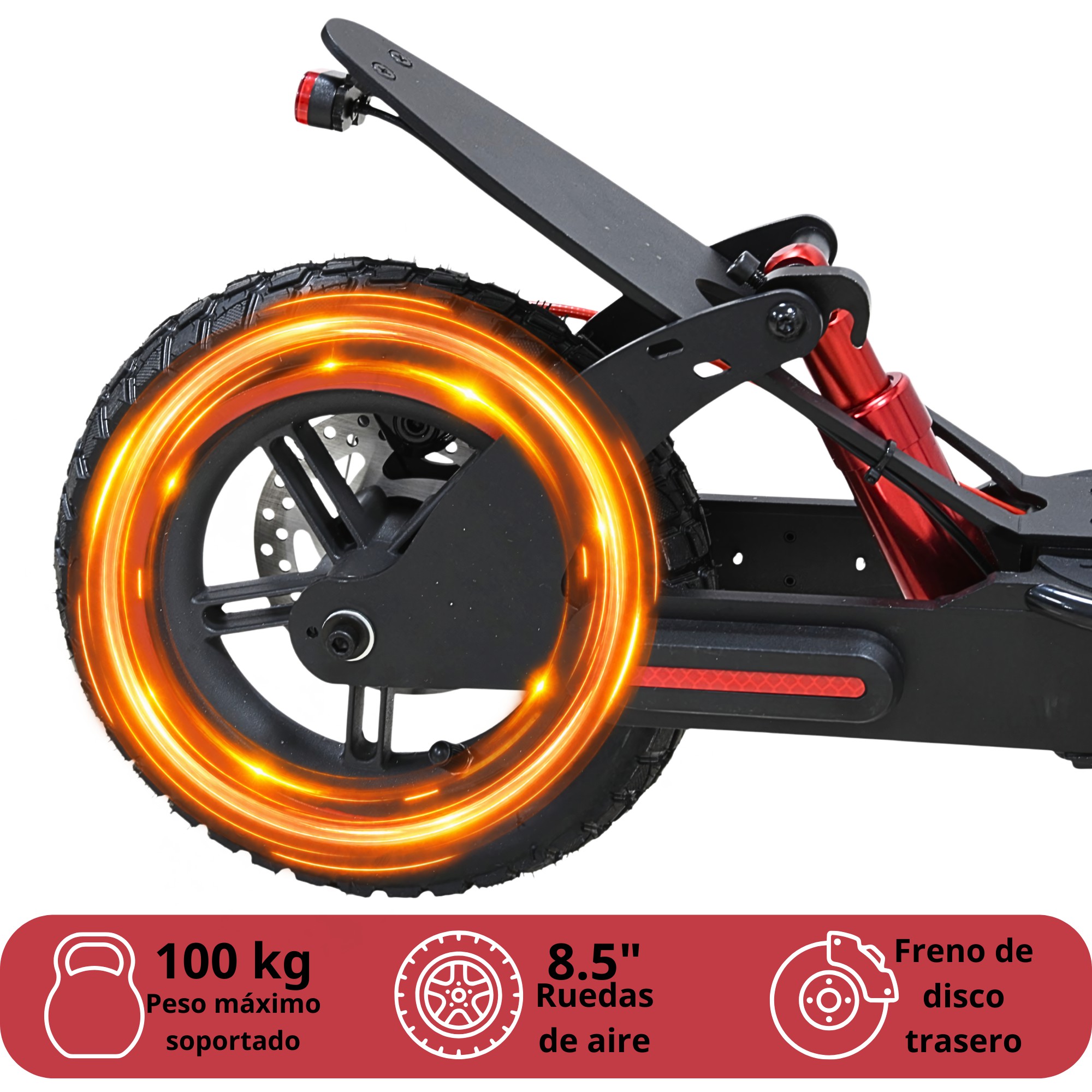 Scooter El&eacute;ctrico Plegable 250W Velocidad M&aacute;xima 30 km/h 3 Velocidades Ruedas 8.5" Freno de Disco Soporta 100 kg - Negro image number null