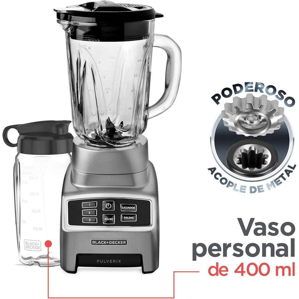 LICUADORA BLACK & DECKER BL1840M PULVERIX 12VEL VIDRIO 1.5LT image number null