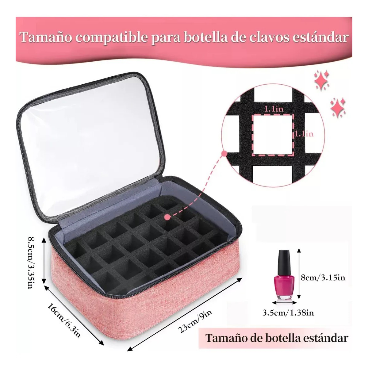 Maletin De Maquillaje Bolsa Organizadora Estuche Rosa image number null