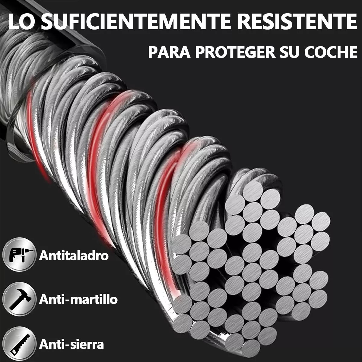 Bloqueo De Seguridad Antirrobo Del Volante Del Coche Negro image number null