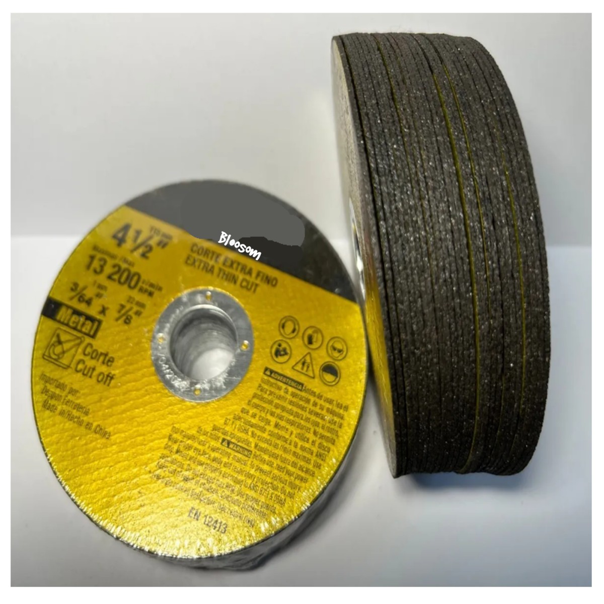 Juego Discos De Corte 4-1/2 Extra Fino P/metal Y Acero Inox 25 Pzs, Amarillo image number null